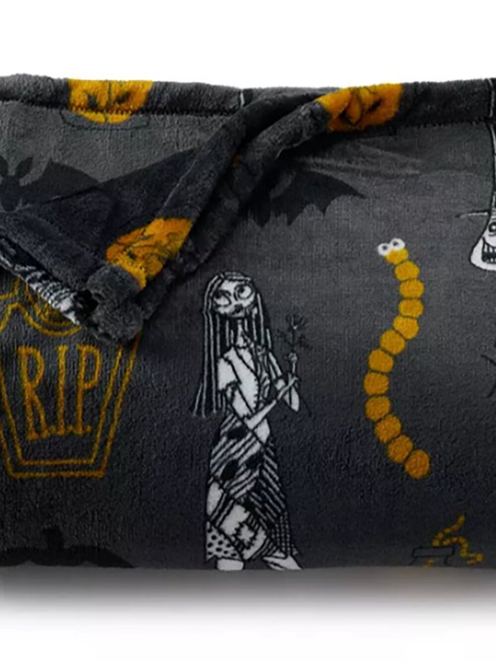 Nightmare Before Christmas Halloween Plush Throw Blanket 60x72 Gray